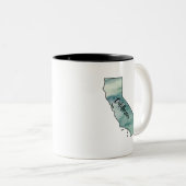 カリフォルニア州マップウォーターカラー ツートーンマグカップ (正面右)