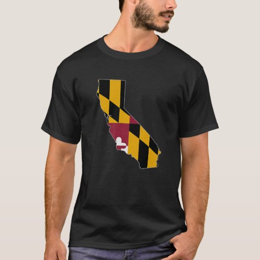 カリフォルニア州マップMARYLAND MDフラッグルーツメンウウ Tシャツ (正面)