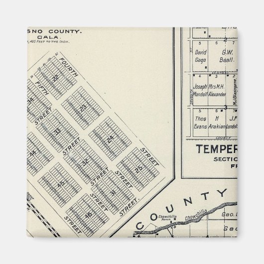 カリフォルニア州マデラ3 マグネット (正面)