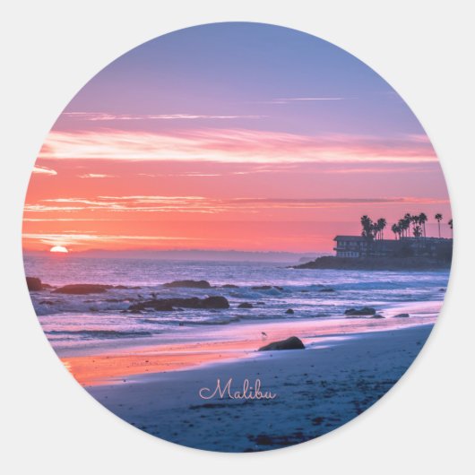カリフォルニア州マリブの美しい風景写真 ラウンドシール (正面)