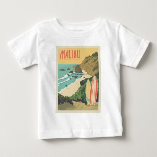 カリフォルニア州マリブ ベビーTシャツ (正面)