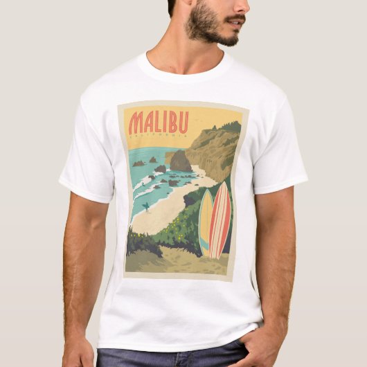 カリフォルニア州マリブ Tシャツ (正面)