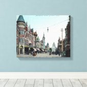 カリフォルニア州マリポサストリートフレスノの景色 キャンバスプリント (インサイチュ (ウッドフロア))