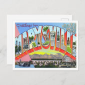 カリフォルニア州マリーズビルヴィンテージビッグ・レター ポストカード (正面/裏面)