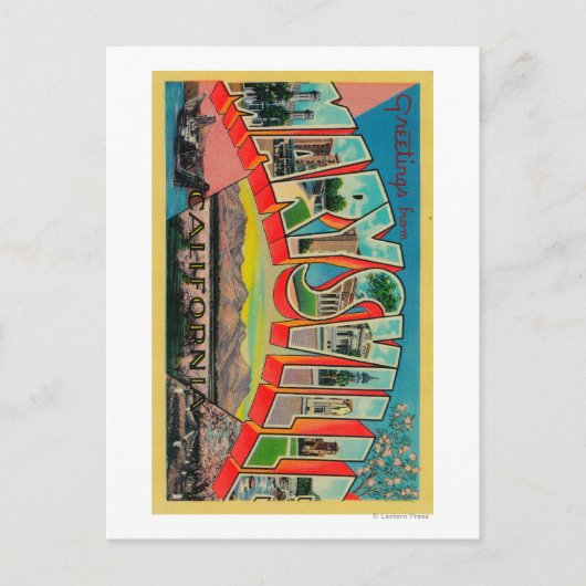 カリフォルニア州マリーズビル – ラージレターのシーン ポストカード (正面)