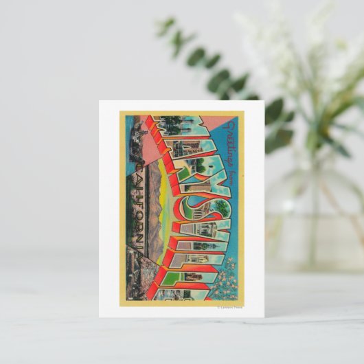 カリフォルニア州マリーズビル – ラージレターのシーン ポストカード (スタンド正面)