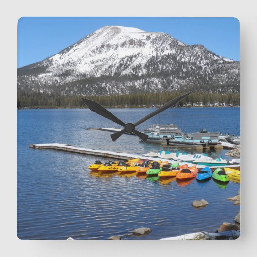 カリフォルニア州マンモス湖 スクエア壁時計 (正面)