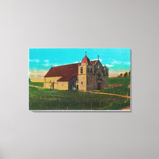 カリフォルニア州ミッション・サンカルロス・デル・カーメロカーメル キャンバスプリント (正面)