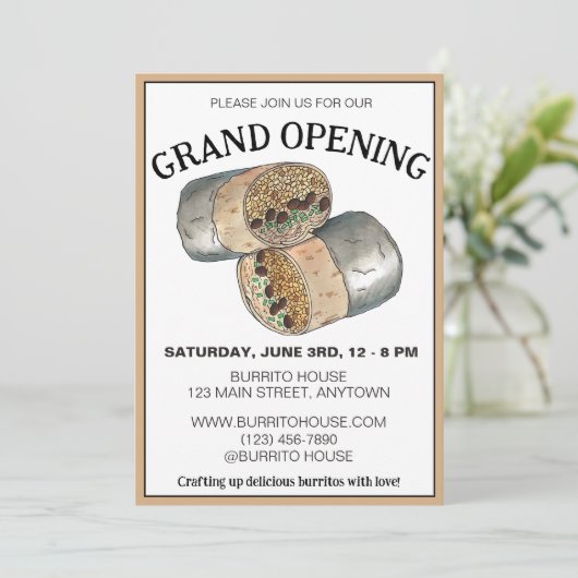 カリフォルニア州ミッションBurritoレストランメキシコ料理 招待状 (スタンド正面)