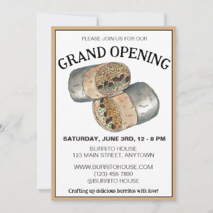 カリフォルニア州ミッションBurritoレストランメキシコ料理 招待状