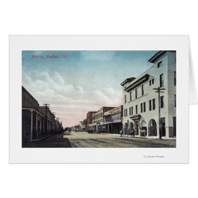 カリフォルニア州メインストリートウッドランドのビュー (正面横)