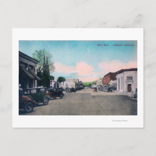 カリフォルニア州メインストリートレイクポートのビュー ポストカード (正面)