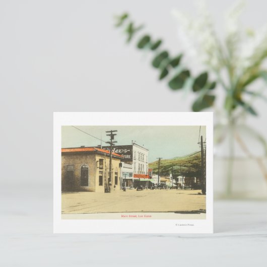 カリフォルニア州メインストリートロスガトスのビュー ポストカード (スタンド正面)