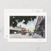 カリフォルニア州メインストリートヴィサリアのビュー ポストカード (正面/裏面)