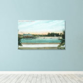カリフォルニア州メリットオークランド湖の景色 キャンバスプリント (インサイチュ (ウッドフロア))