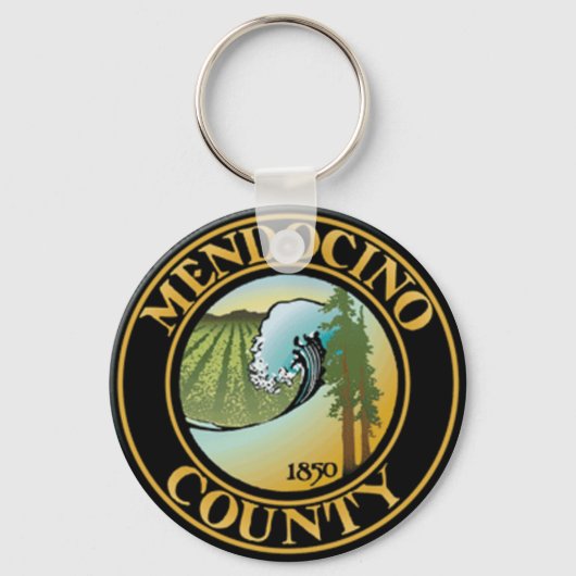 カリフォルニア州メンドシーノ郡の封印 キーホルダー (正面)