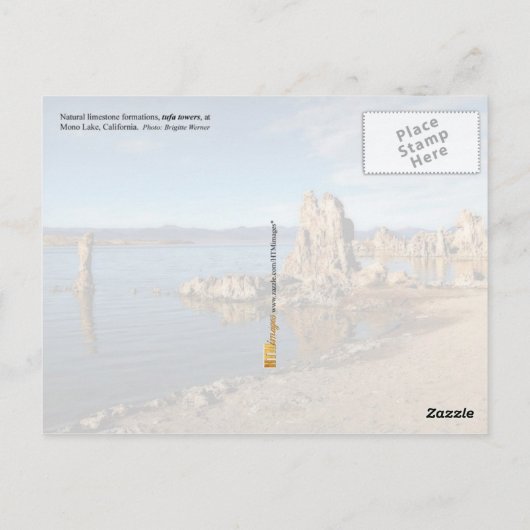 カリフォルニア州モノレイクのトゥファタワーズ ポストカード (裏面)