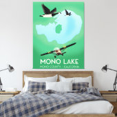 カリフォルニア州モノ郡のモノ湖の旅行ポスター キャンバスプリント (インサイチュ (寝室))