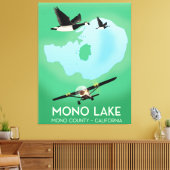カリフォルニア州モノ郡のモノ湖の旅行ポスター キャンバスプリント (インサイチュ (リビング))