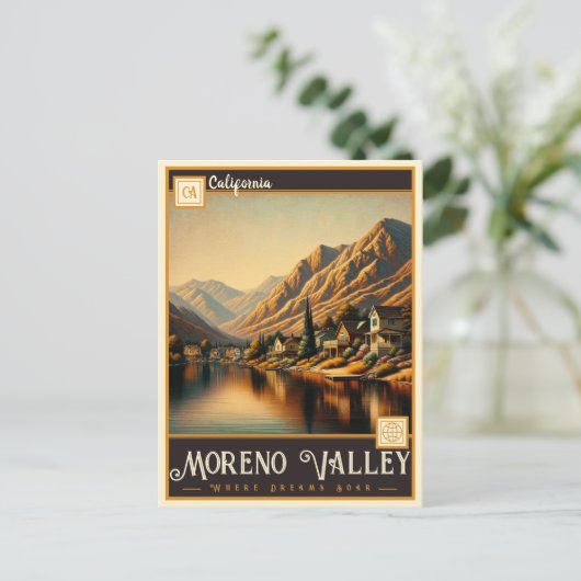 カリフォルニア州モレノバレー |ヴィンテージはがき ポストカード (スタンド正面)
