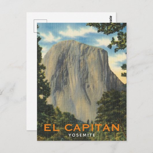 カリフォルニア州ヨセミテのエルキャピタンヴィンテージ ポストカード (正面/裏面)