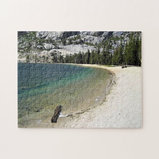 カリフォルニア州ヨセミテのテナヤ湖の海岸 ジグソーパズル (横)