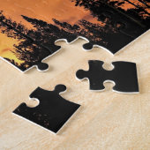 カリフォルニア州ヨセミテのトゥールムネメドウズに沈む夕日 ジグソーパズル (側面)