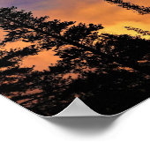 カリフォルニア州ヨセミテのトゥールムネメドウズに沈む夕日 ポスター (角)