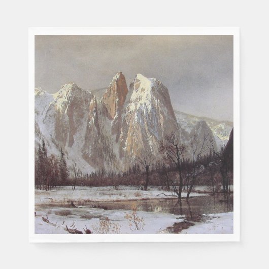 カリフォルニア州ヨセミテバレー（カテドラルロック） スタンダードランチョンナプキン (正面)