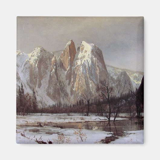 カリフォルニア州ヨセミテバレー（カテドラルロック） マグネット (正面)