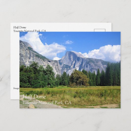 カリフォルニア州ヨセミテ国立公園ハーフドーム ポストカード (正面/裏面)