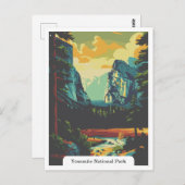 カリフォルニア州ヨセミテ国立公園 ポストカード (正面/裏面)