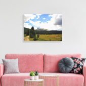 カリフォルニア州ヨセミテ州トゥオルムネメドウズのカテドラルピーク キャンバスプリント (インサイチュ (リビング))