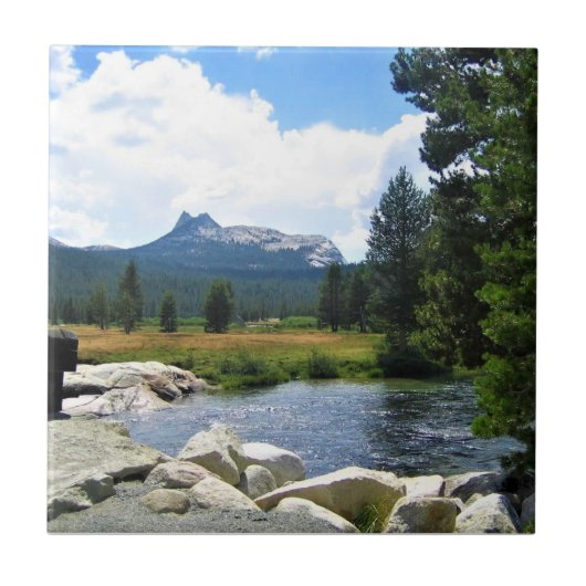 カリフォルニア州ヨセミテ州トゥオルムネメドウズのカテドラルピーク タイル (正面)