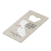 カリフォルニア州ラブホームスウィートホームカスタムマップ クレジットカード栓抜き (正面アングル)