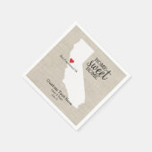 カリフォルニア州ラブホームスウィートホームカスタムマップ スタンダードカクテルナプキン (角)