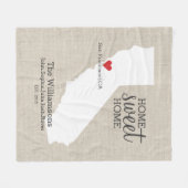 カリフォルニア州ラブホームスウィートホームカスタムマップ フリースブランケット (正面(横))