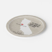 カリフォルニア州ラブホームスウィートホームカスタムマップ ペーパープレート (アングル)