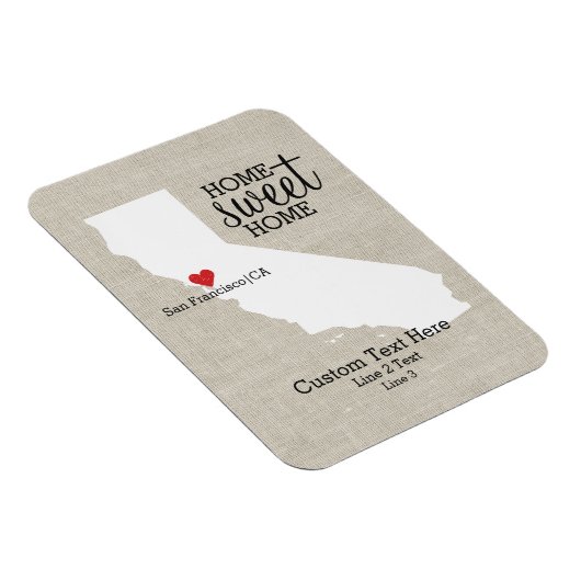 カリフォルニア州ラブホームスウィートホームカスタムマップ マグネット (右側)