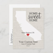 カリフォルニア州ラブマップホームスウィートホームカスタム 案内ポストカード (正面/裏面)