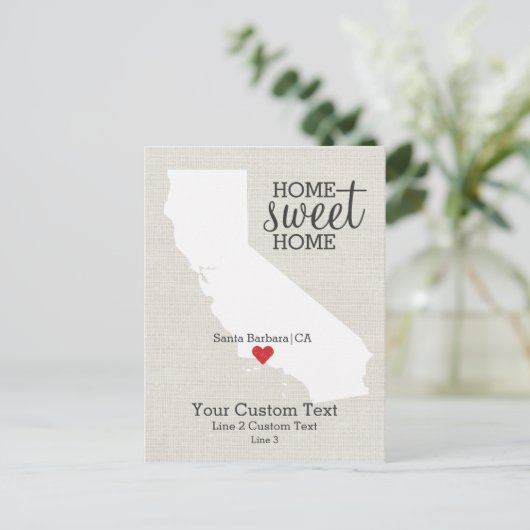 カリフォルニア州ラブマップホームスウィートホームカスタム 案内ポストカード (スタンド正面)