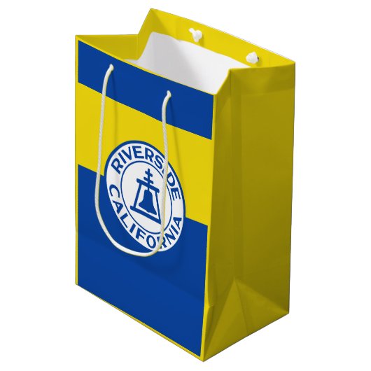カリフォルニア州リバーサイド州旗 ミディアムペーパーバッグ (正面アングル)