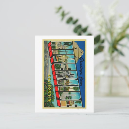 カリフォルニア州リバーサイド – ラージ・レター・シーン ポストカード (スタンド正面)