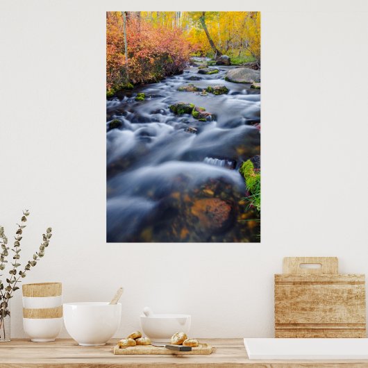 カリフォルニア州ルンディクリークに沿った秋 ポスター (キッチン)