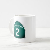 カリフォルニア州ルート2コーヒーマグ コーヒーマグカップ (正面左)