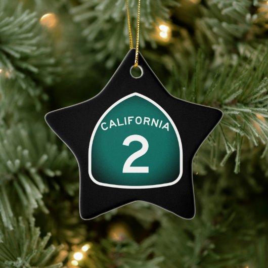 カリフォルニア州ルート2 セラミックオーナメント (ツリー)