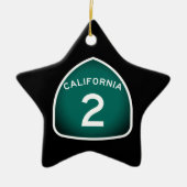 カリフォルニア州ルート2 セラミックオーナメント (正面)