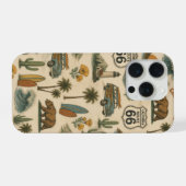 カリフォルニア州ルート66コースト沿いのレトロな逃避行 iPhoneケース (裏面横)
