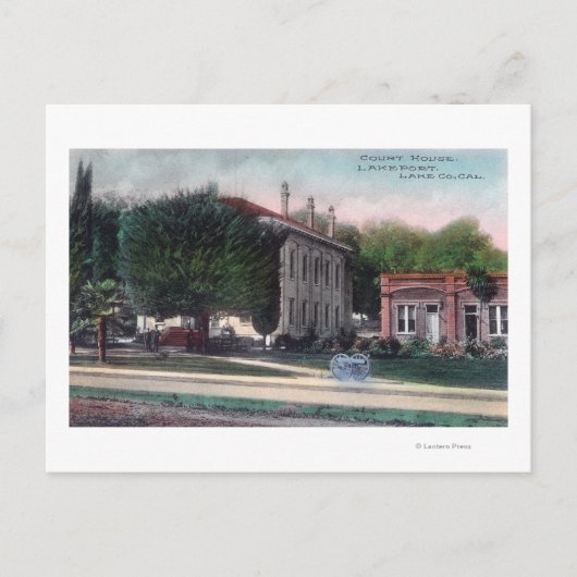 カリフォルニア州レイクポートの裁判所外観 ポストカード (正面)