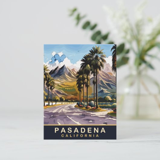 カリフォルニア州レジデンタルエリアPasadena ポストカード (スタンド正面)